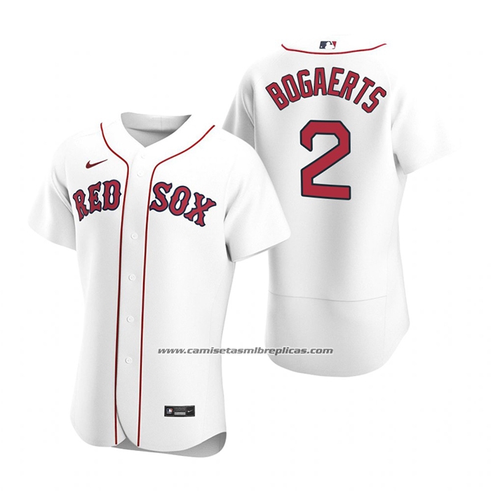 Camiseta Beisbol Hombre Boston Red Sox Xander Bogaerts Autentico 2020 Primera Blanco